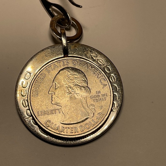 Vintage Sterling Silver Rebecca Hoop Dangle Earrings. 2.25 inches long - Picture 6 of 6